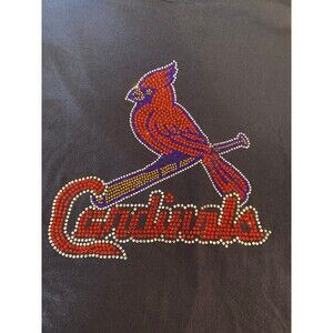 St Louis Cardinals Hoodie  Plus Size ? XL Bedazzled Glittering Lightweight Navy